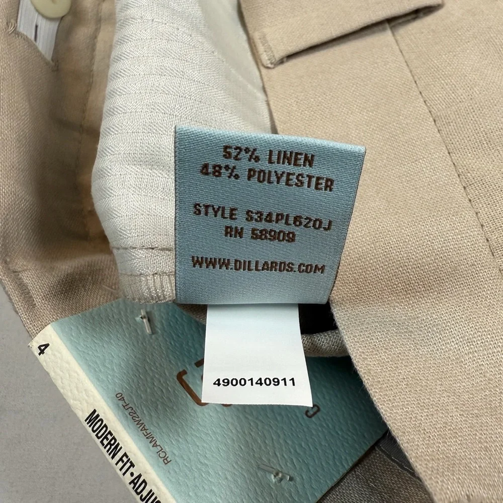 NWT CLASS CLUB Boys Khaki Dress‎ Pants Modern Fit Adjustable Waist Size 4 NEW